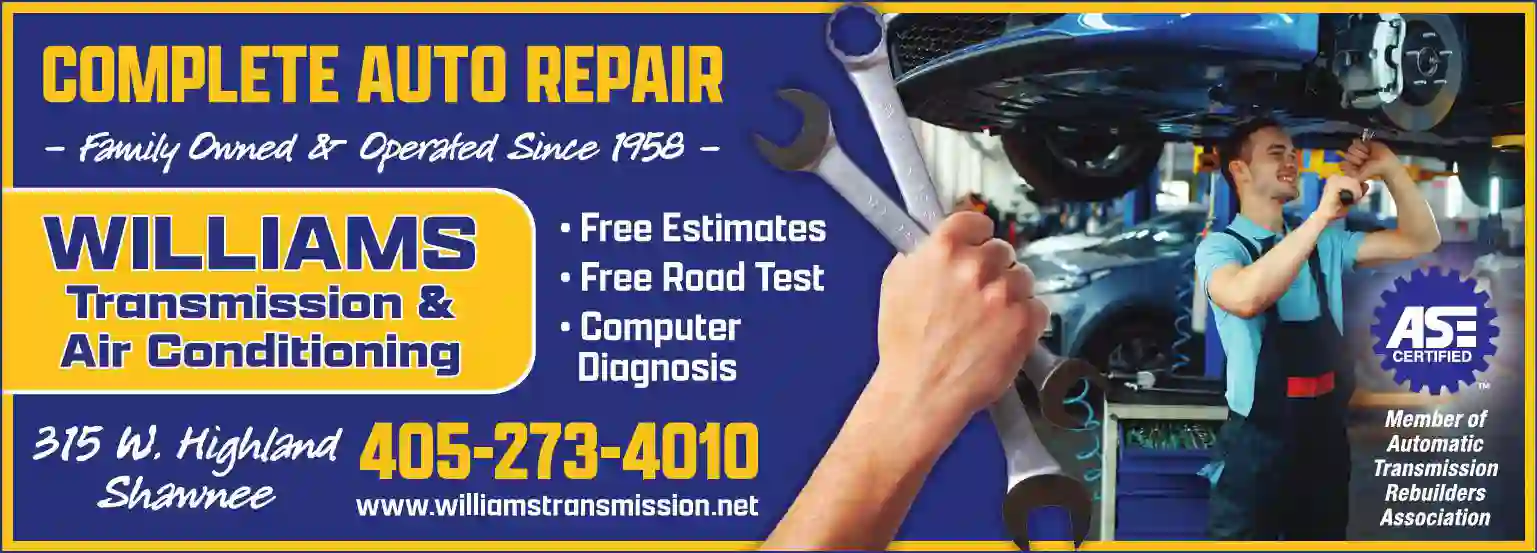 Auto Repair & Service print ad for Williams Transmission & Air Cond Serv