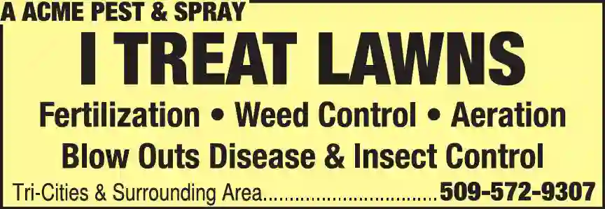 Lawn & Grounds Maintenance print ad for A Acme Pest & Spray