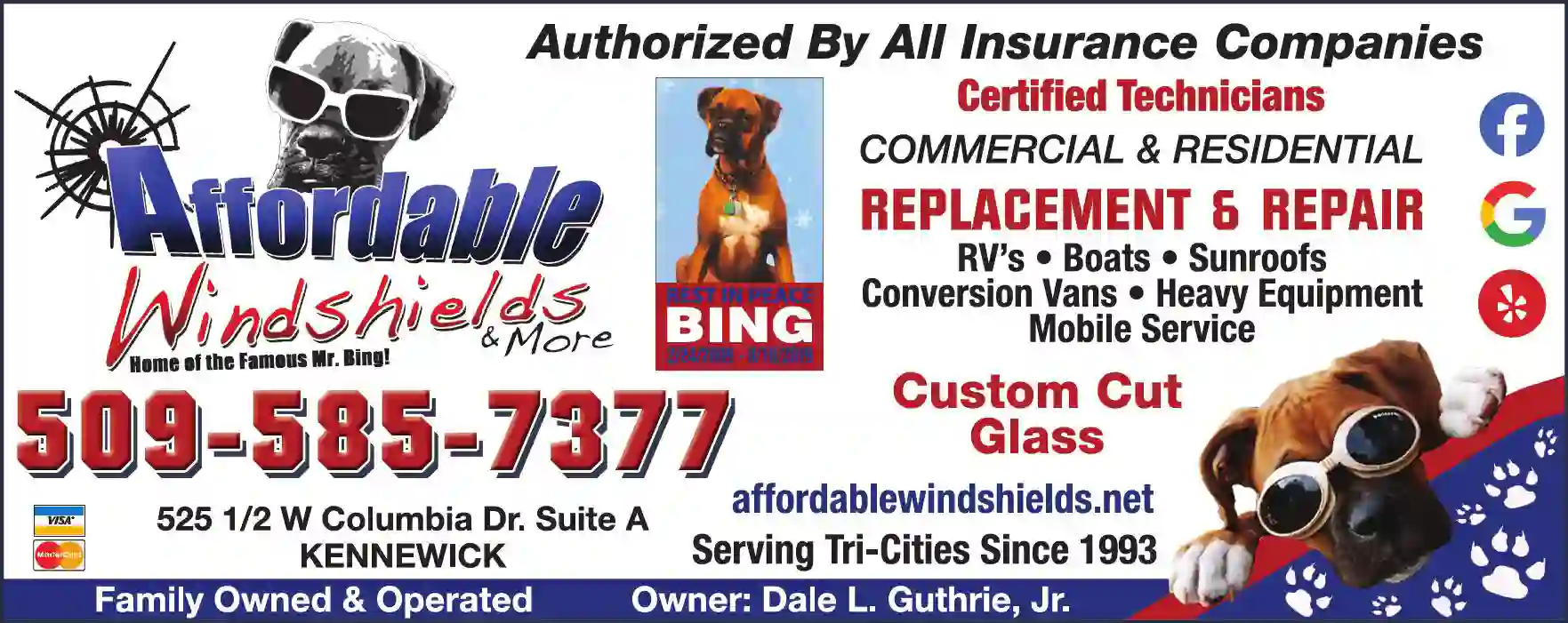 Glass - Automotive print ad for Affordable Windshields & More
