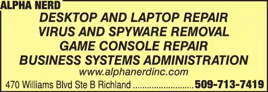 Computers - Service & Repair print ad for Alpha Nerd