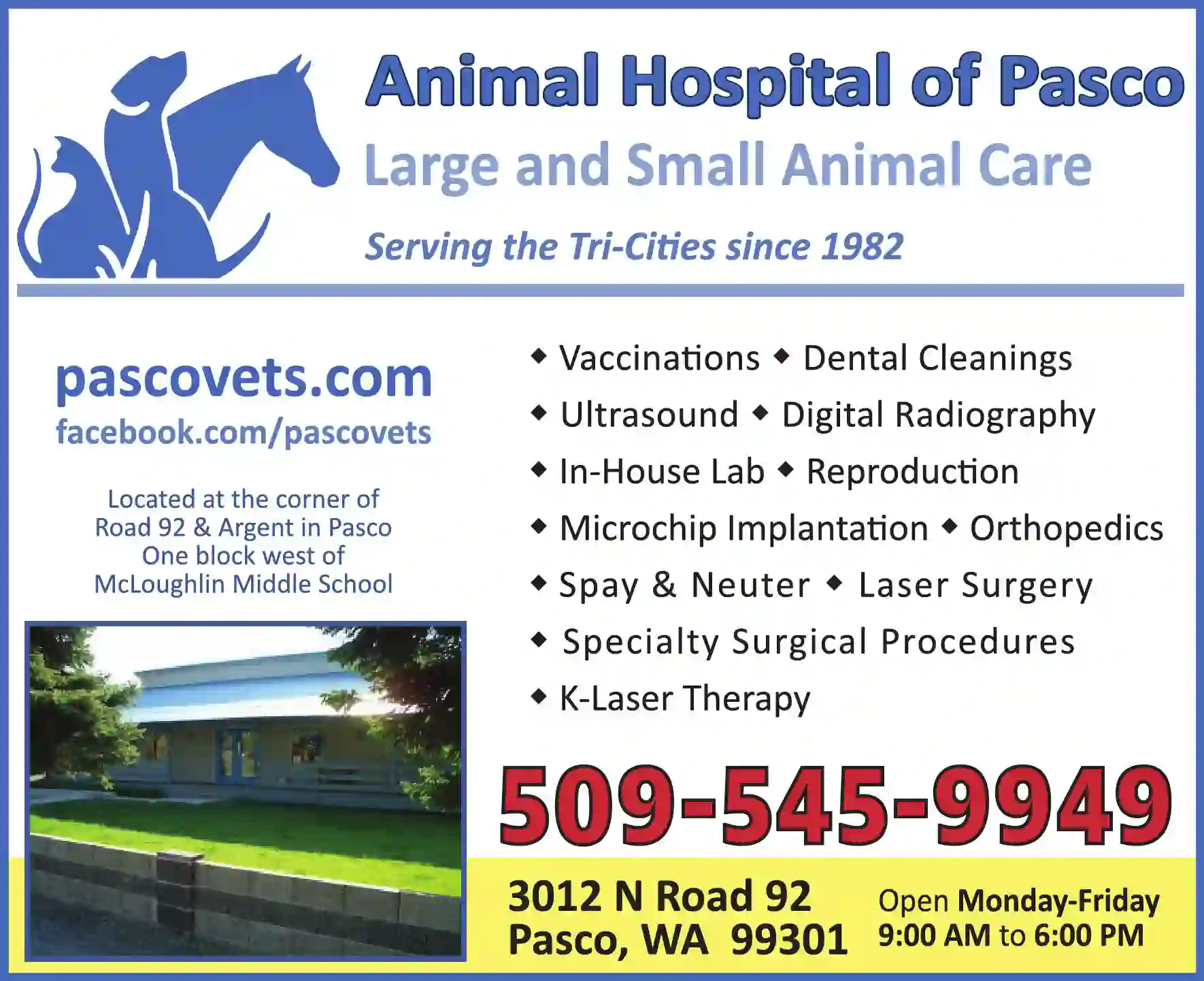 Veterinarians & Hospitals print ad for Animal Hospital Of Pasco