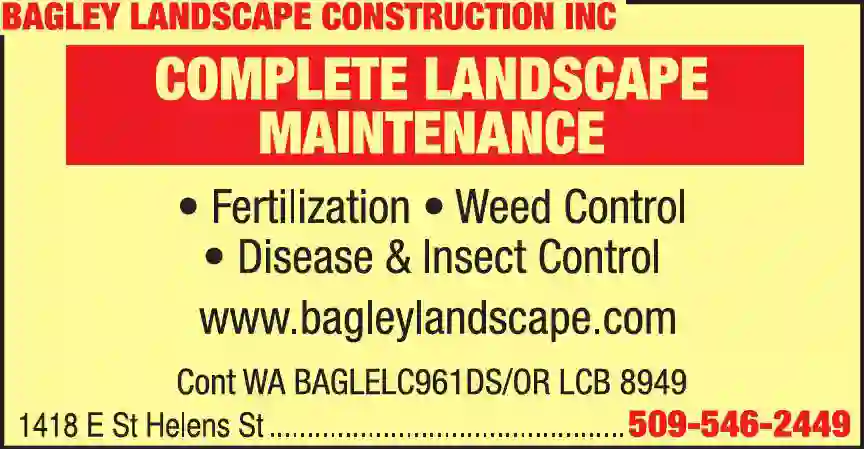 Lawn & Grounds Maintenance print ad for Bagley Landscape Construction Inc