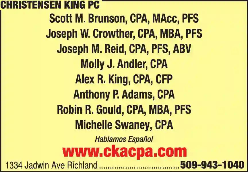 Accountants/Certified Public Accountants print ad for Christensen King PC