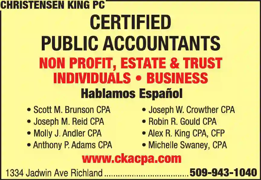 Tax Return Preparation print ad for Christensen King PC
