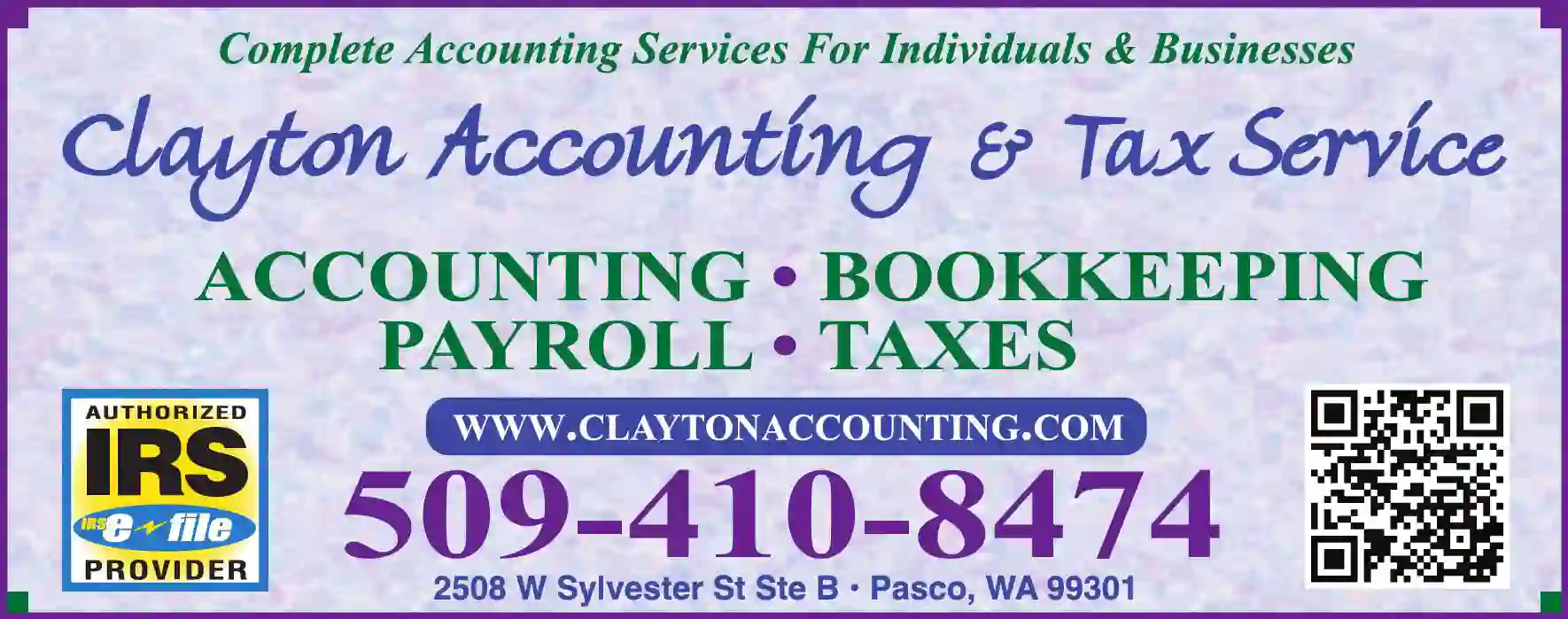 Accountants print ad for Clayton Accounting & Tax Service