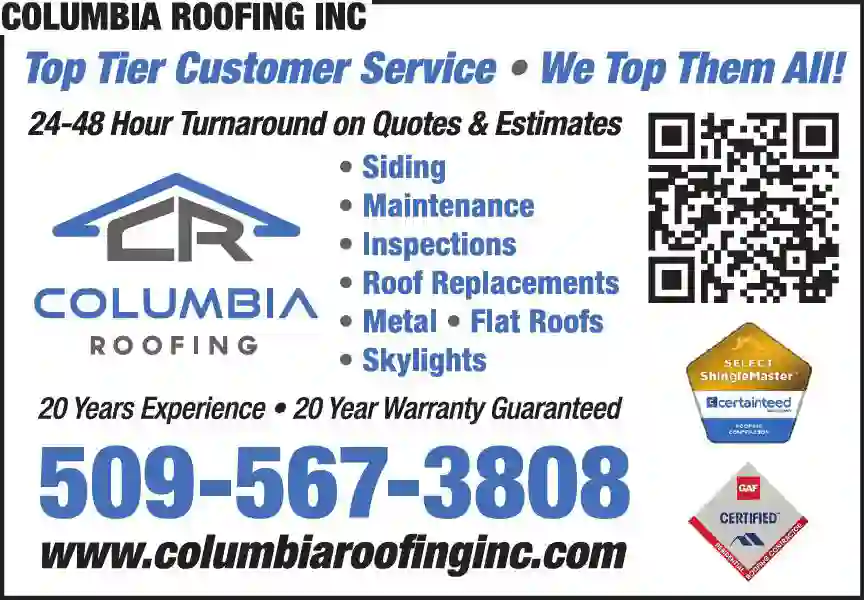 Roof Cleaning Maintenance & Preservation print ad for Columbia Roofing Inc