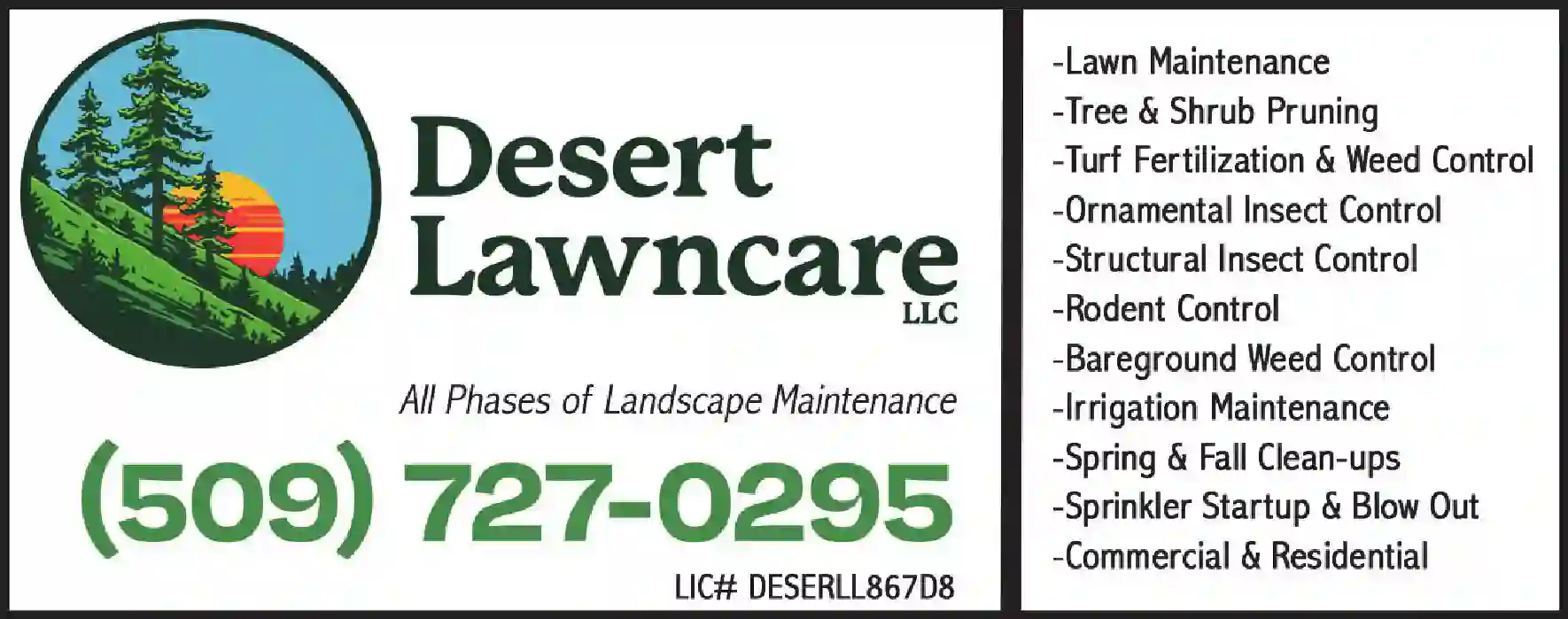 Landscape Contractors print ad for Desert Lawncare LLC