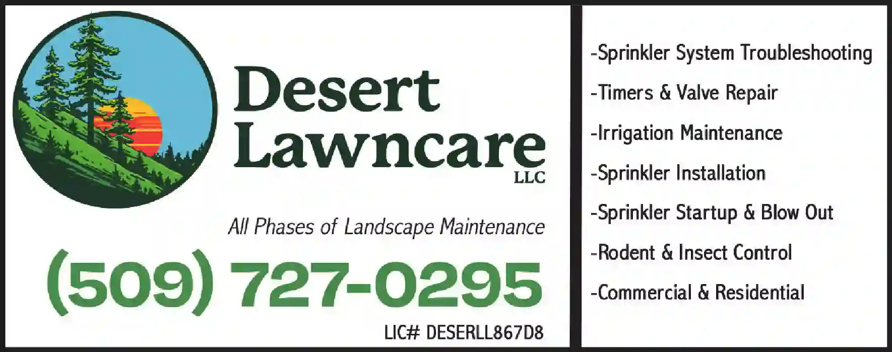 Sprinklers - Garden & Lawn print ad for Desert Lawncare LLC