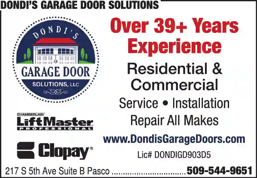 Garage Doors & Openers print ad for Dondi's Garage Door Solutions