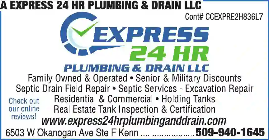 Septic Tanks & Systems - Cleaning print ad for A Express 24 Hr Plumbing & Drain LLC