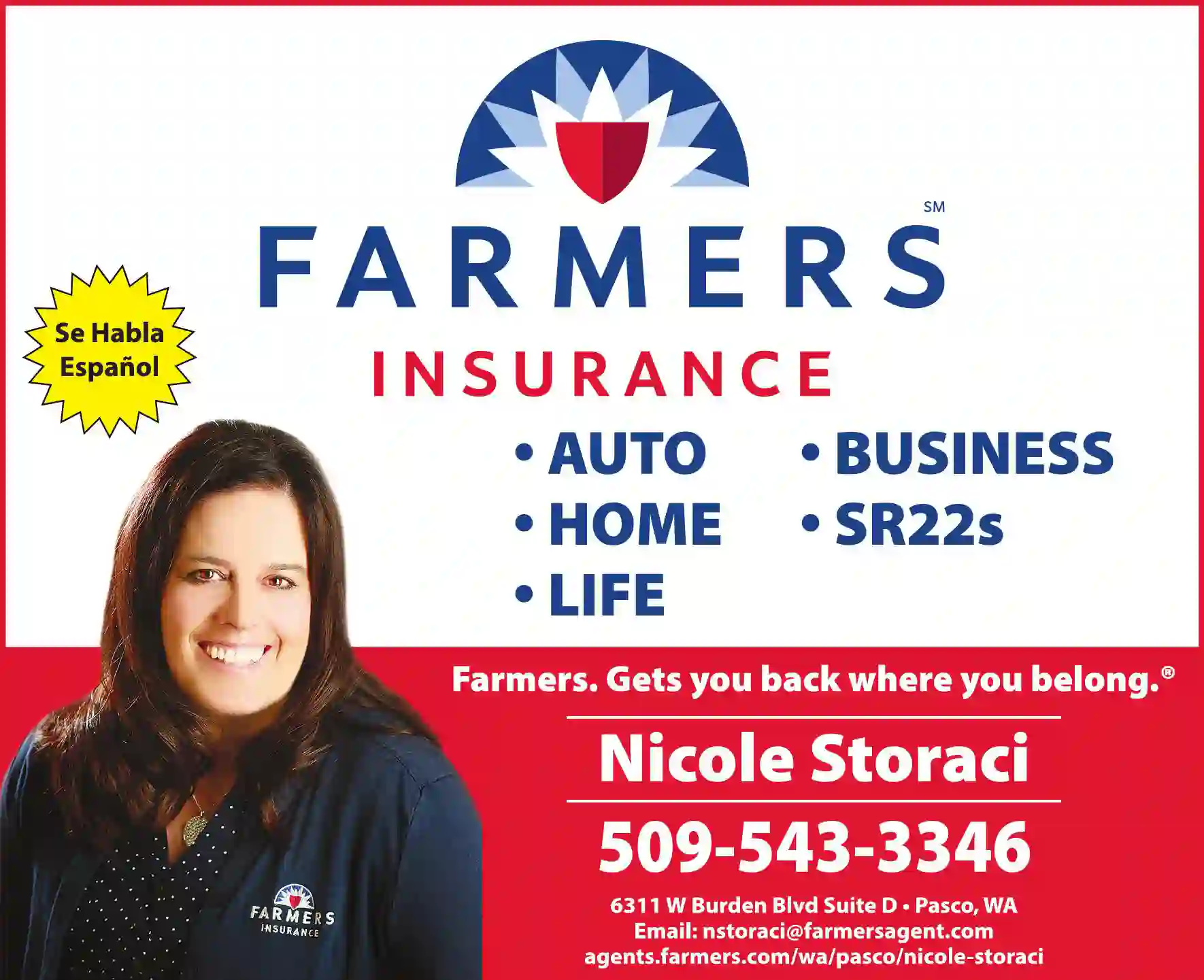 Insurance print ad for Farmers Insurance - Nicole Storaci