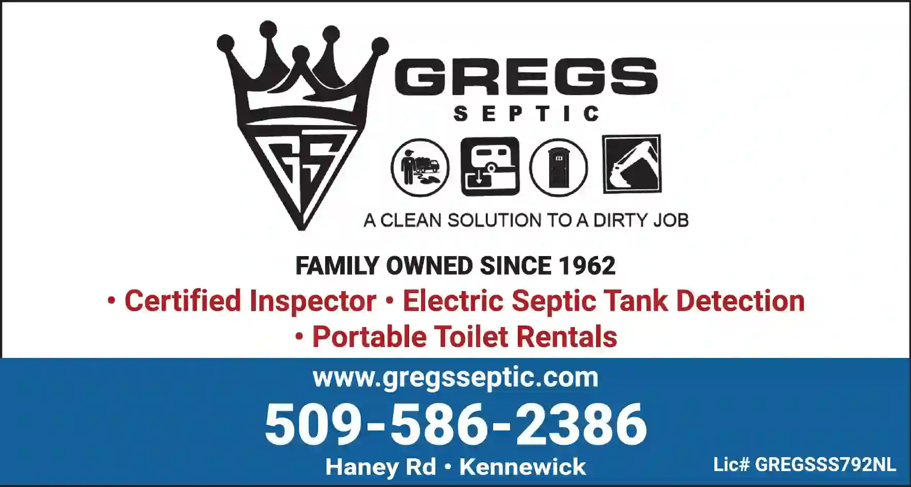 Septic Tanks & Systems - Cleaning print ad for Greg's Septic Service