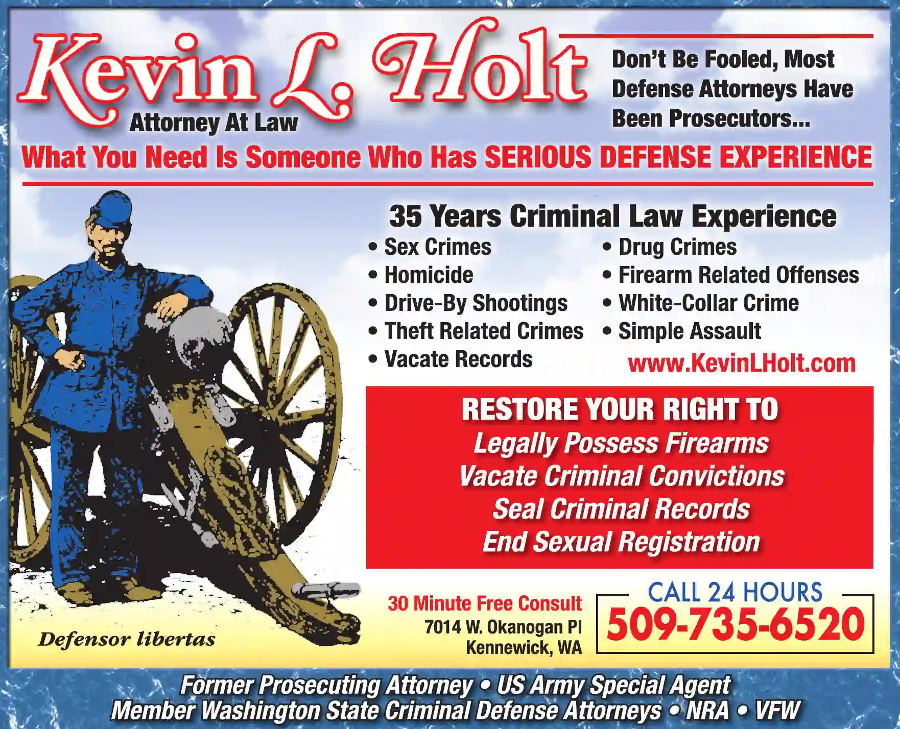 Attorneys - Criminal Law print ad for Holt Kevin L Attorney At Law