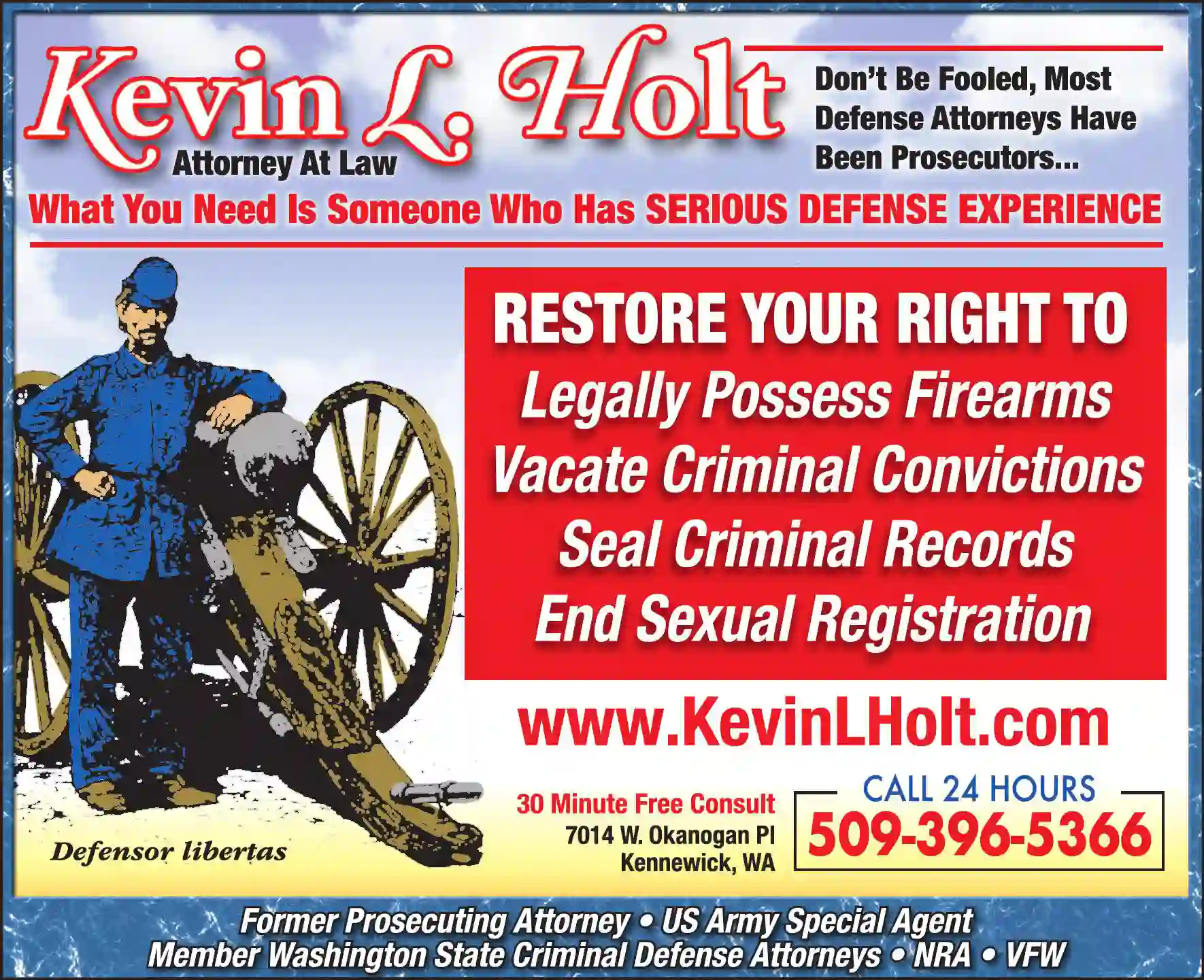 Attorneys - Restoration Of Rights print ad for Holt Kevin L Attorney At Law