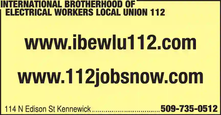 Labor Organizations print ad for International Brotherhood of Electrical Workers Local Union 112