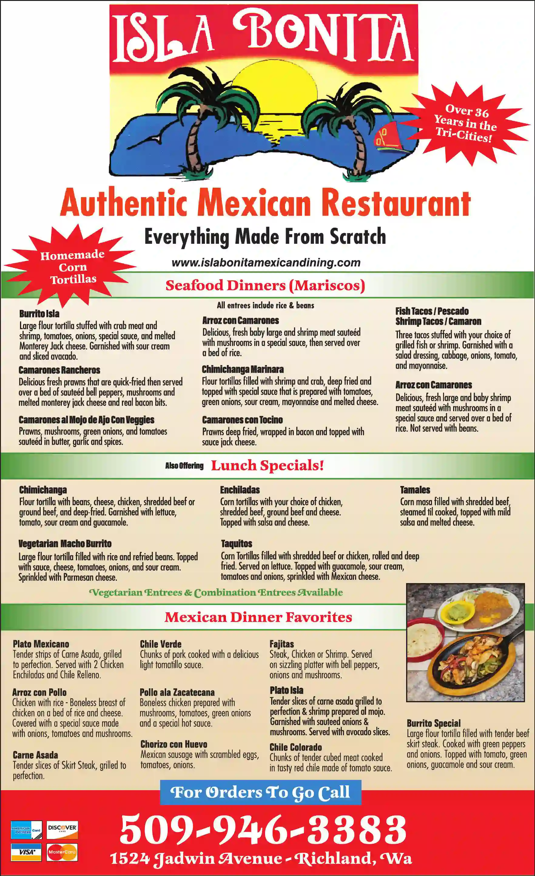 Restaurants print ad for Isla Bonita Mexican Restaurant
