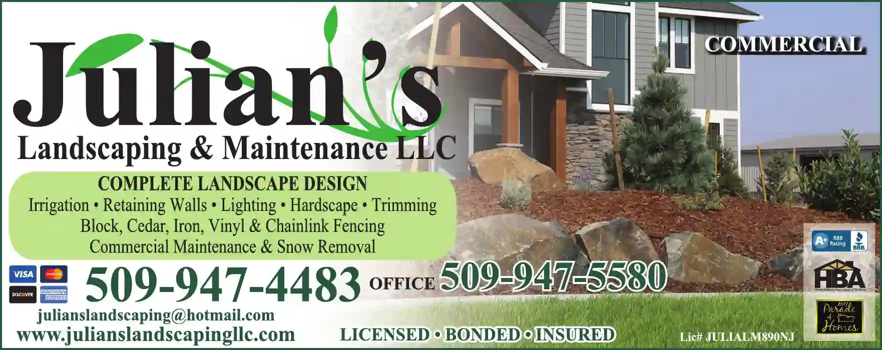 Landscape Contractors print ad for Julian's Landscaping & Maintenance LLC
