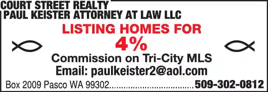 Real Estate print ad for Court Street Realty Paul Keister Attorney At Law LLC
