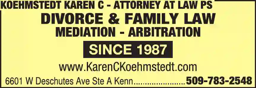 Attorneys - Divorce Adoption & Family Law print ad for Koehmstedt Karen C Attorney At Law PS
