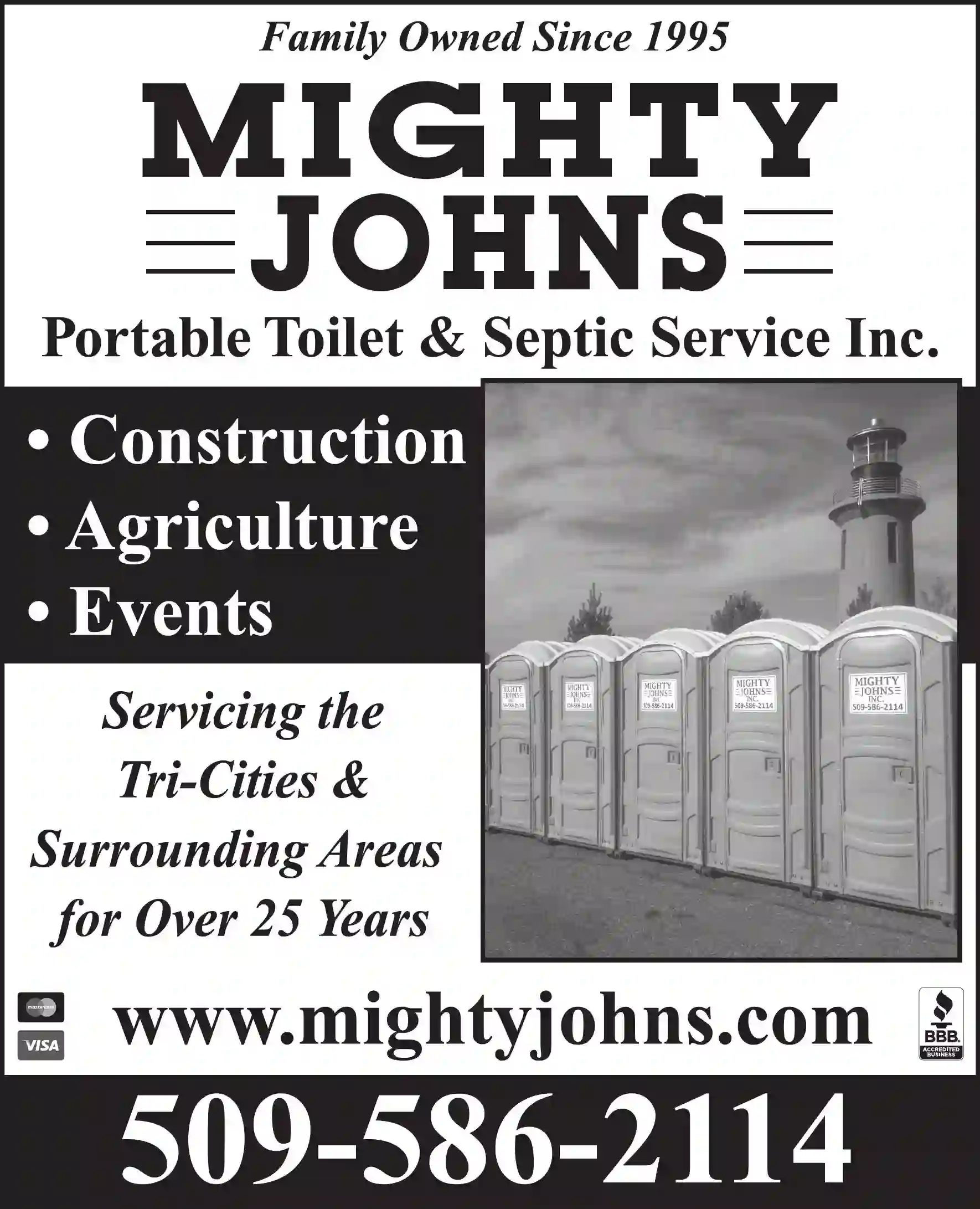 Toilets - Portable print ad for Mighty Johns Inc