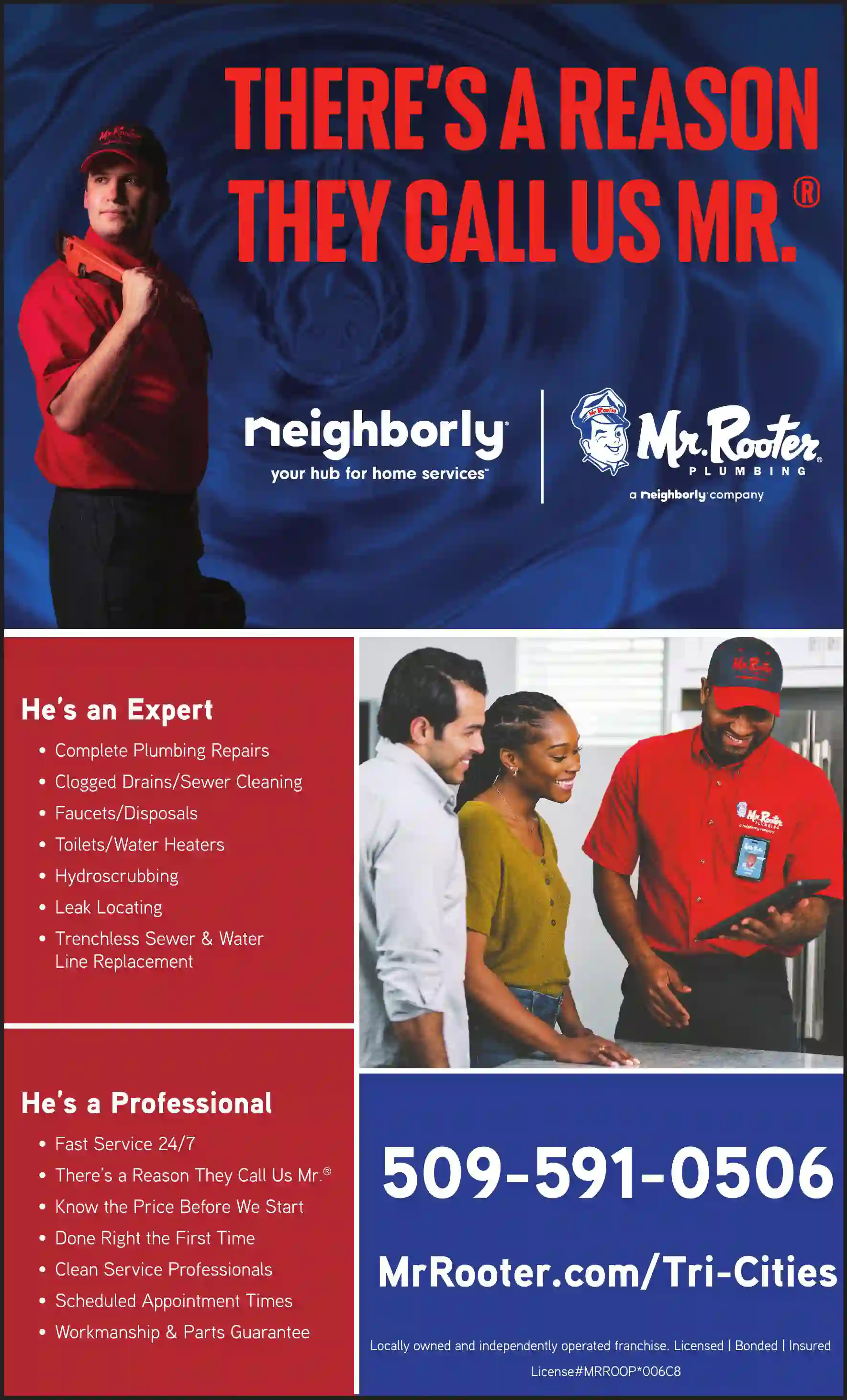 Plumbing Contractors print ad for Mr Rooter Plumbing