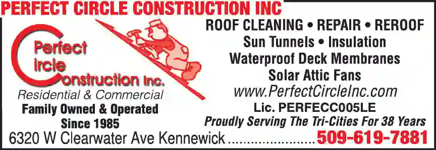 Roof Cleaning Maintenance & Preservation print ad for Perfect Circle Construction Inc