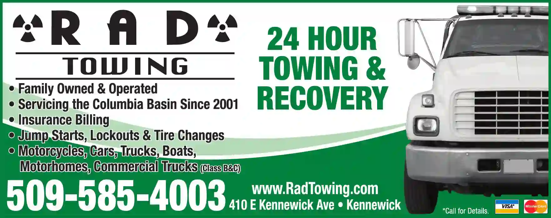 Towing - Automotive print ad for RAD Towing