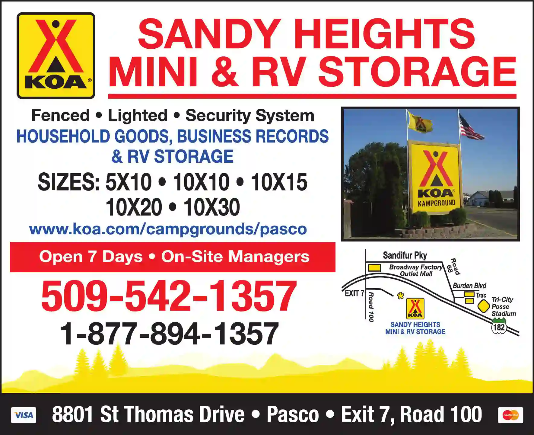 Storage - Household & Commercial print ad for Sandy Heights Mini Storage