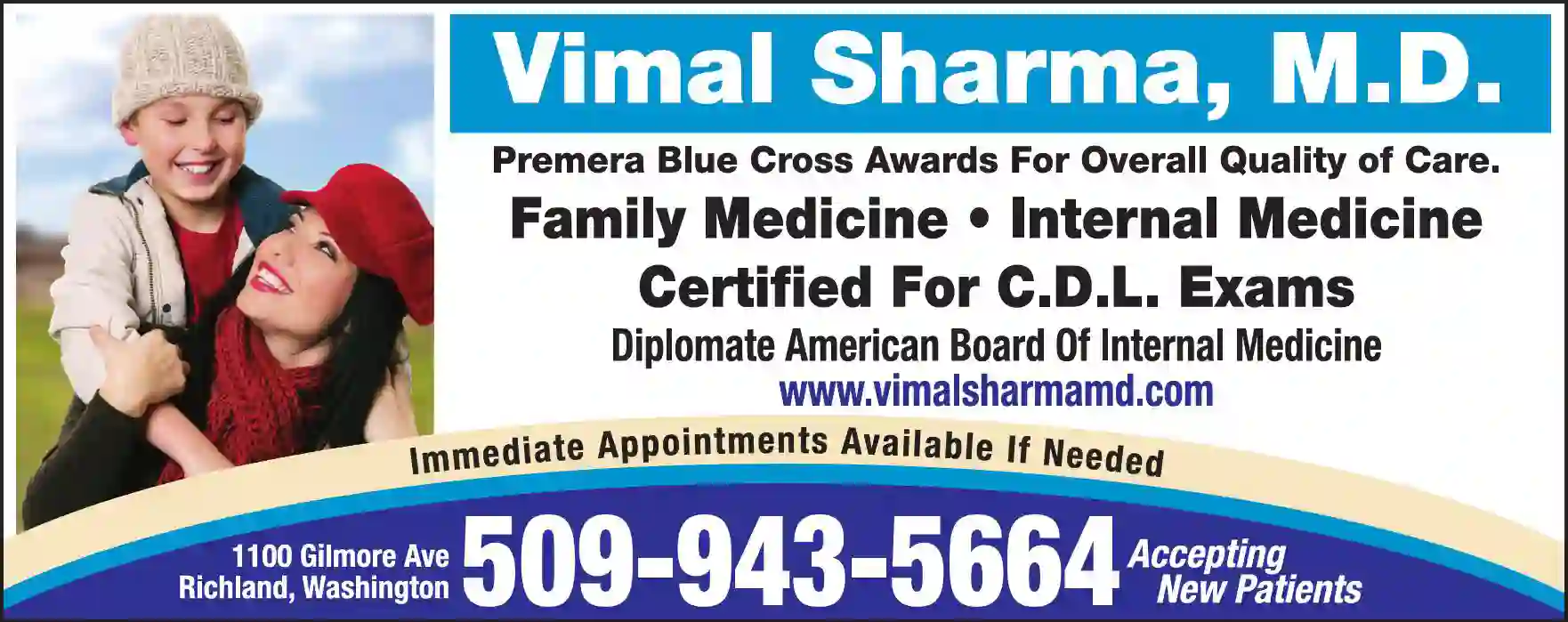 Physicians & Surgeons MD & DO - Family Practice print ad for Sharma Vimal C MD