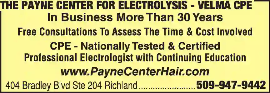 Electrolysis print ad for The Payne Center For Electrolysis - Velma CPE