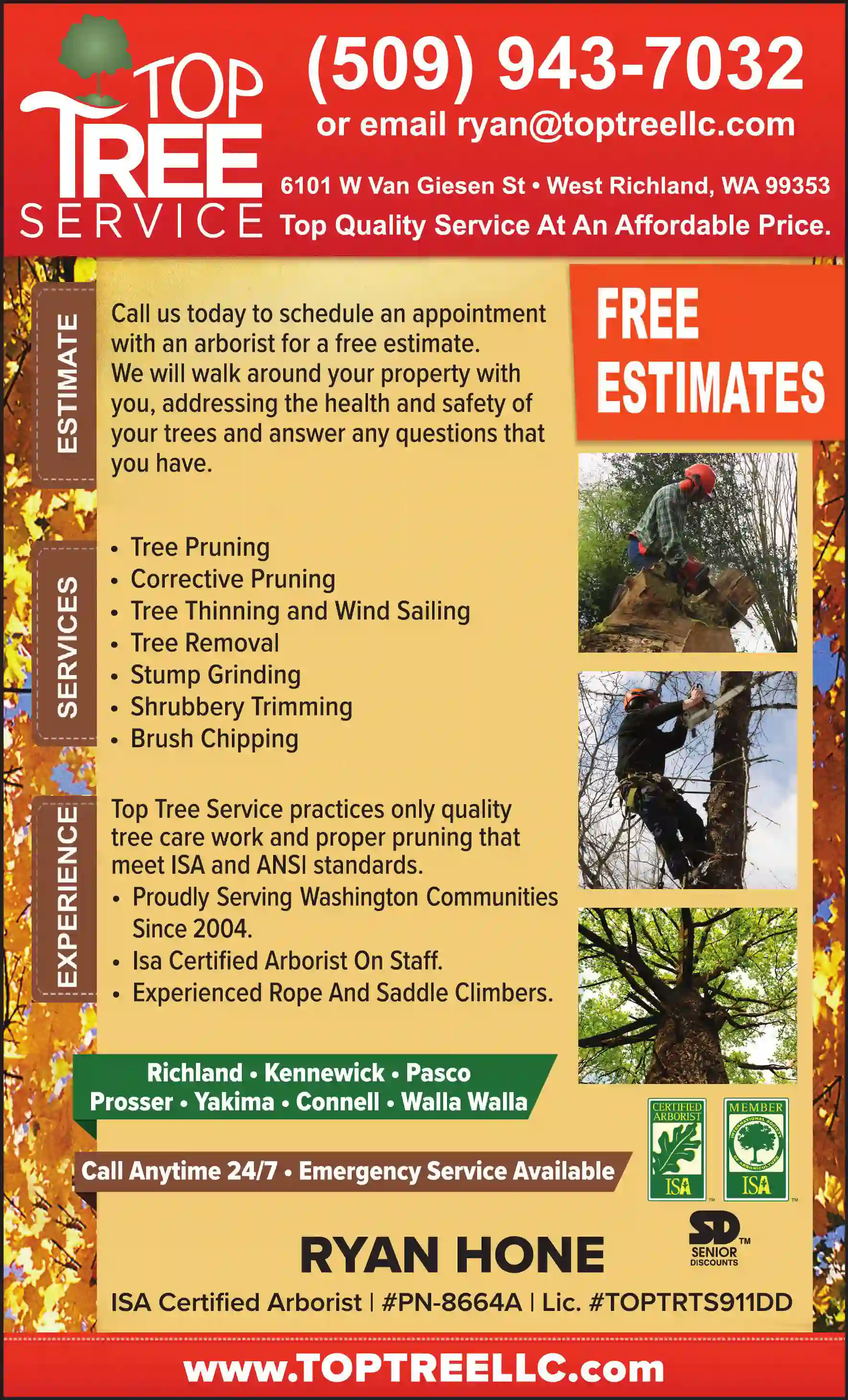 Tree Service print ad for Top Tree Service