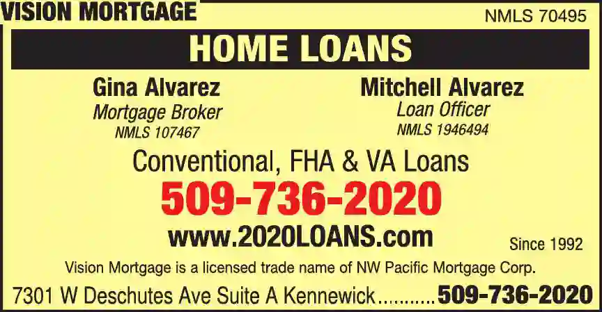 Real Estate Loans & Contracts print ad for Vision Mortgage