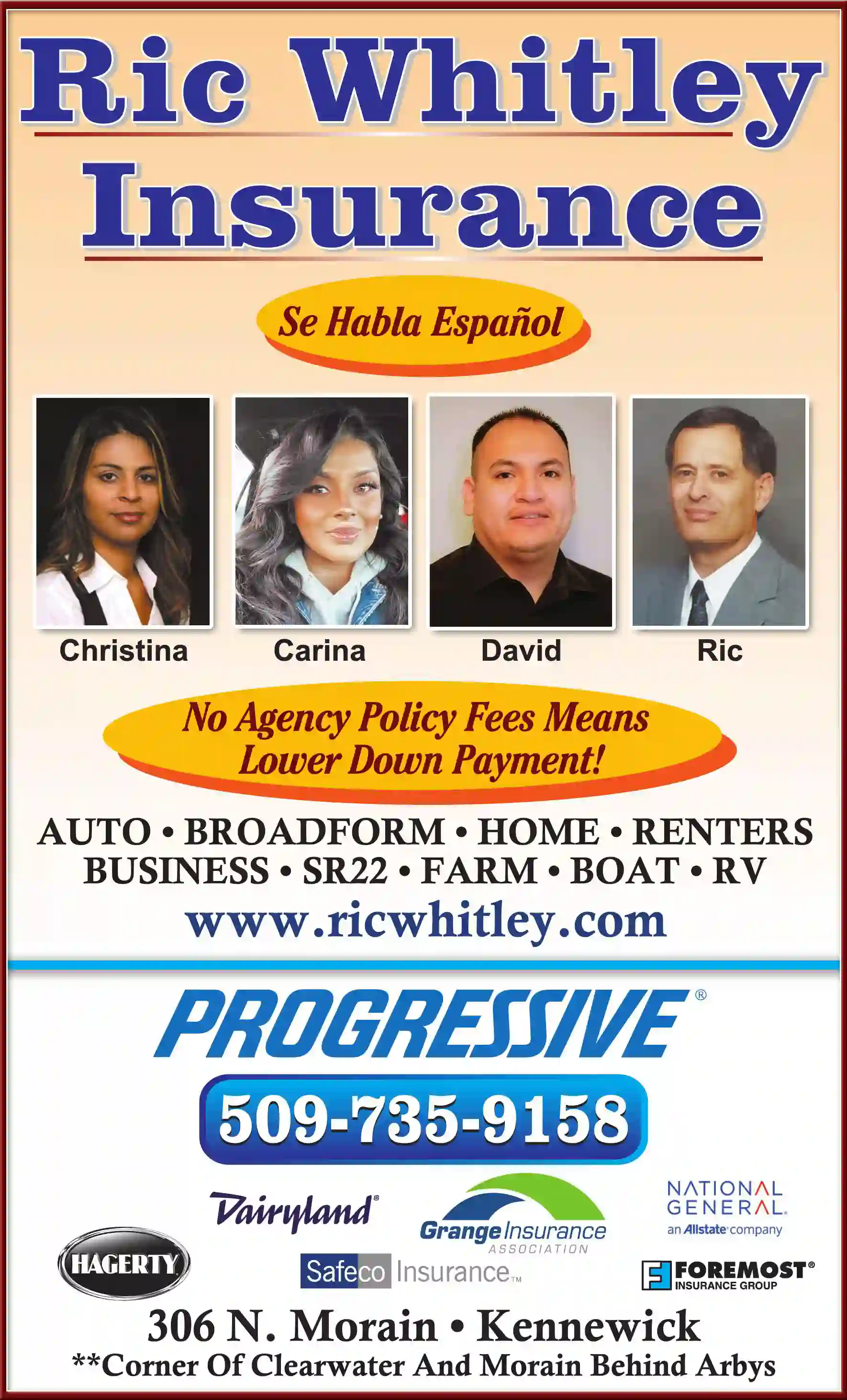 Insurance print ad for Whitley Ric Insurance