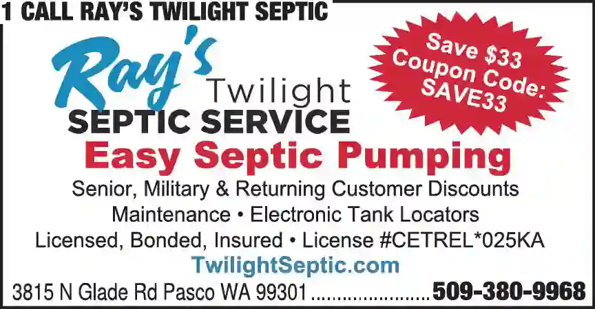 Septic Tanks & Systems - Cleaning print ad for 1 Call Ray's Twilight Septic