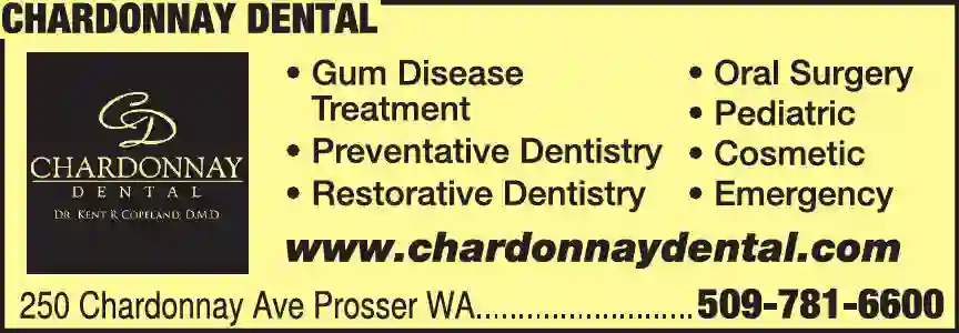 Dentists print ad for Chardonnay Dental
