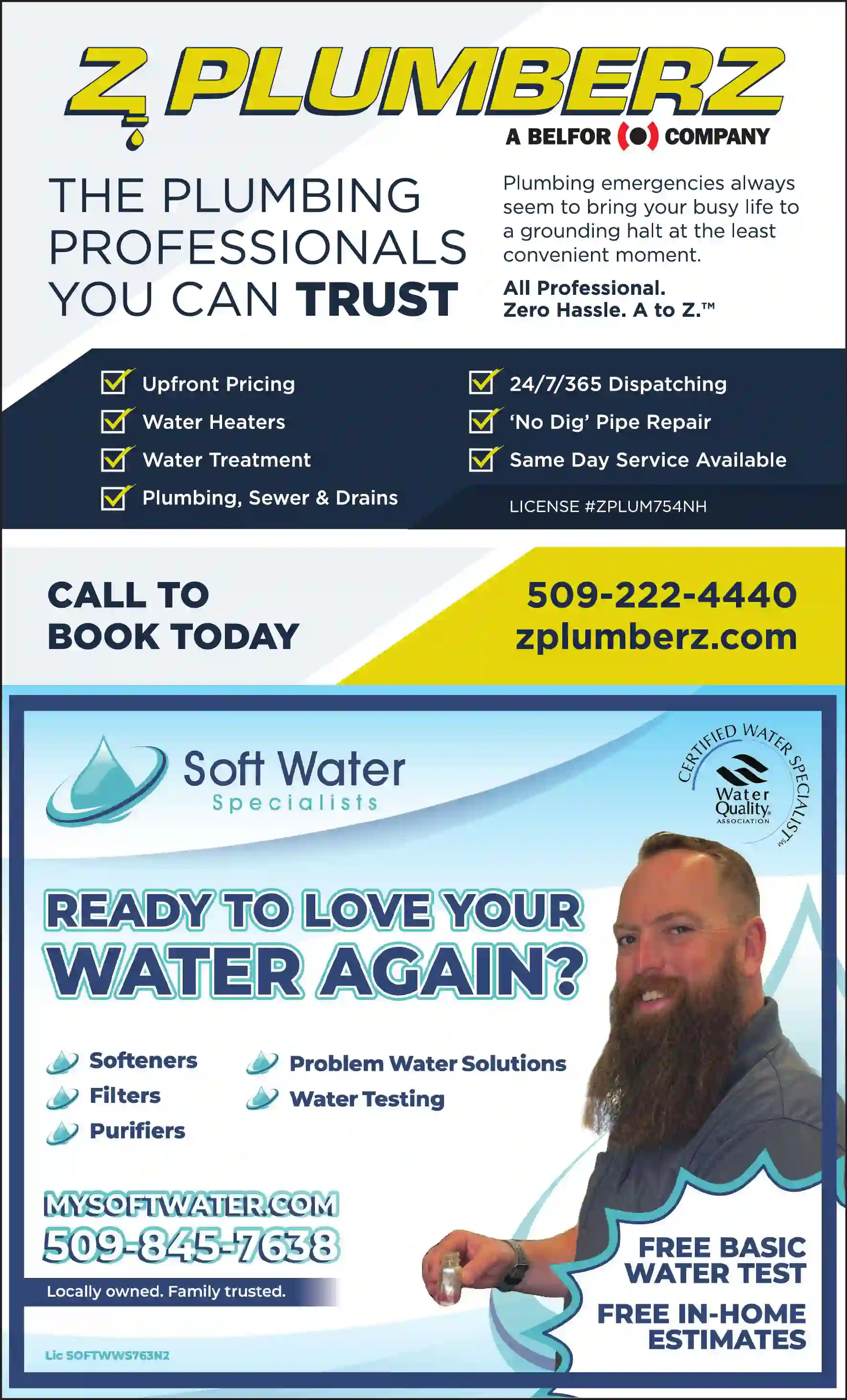 Plumbing Contractors print ad for Z Plumberz