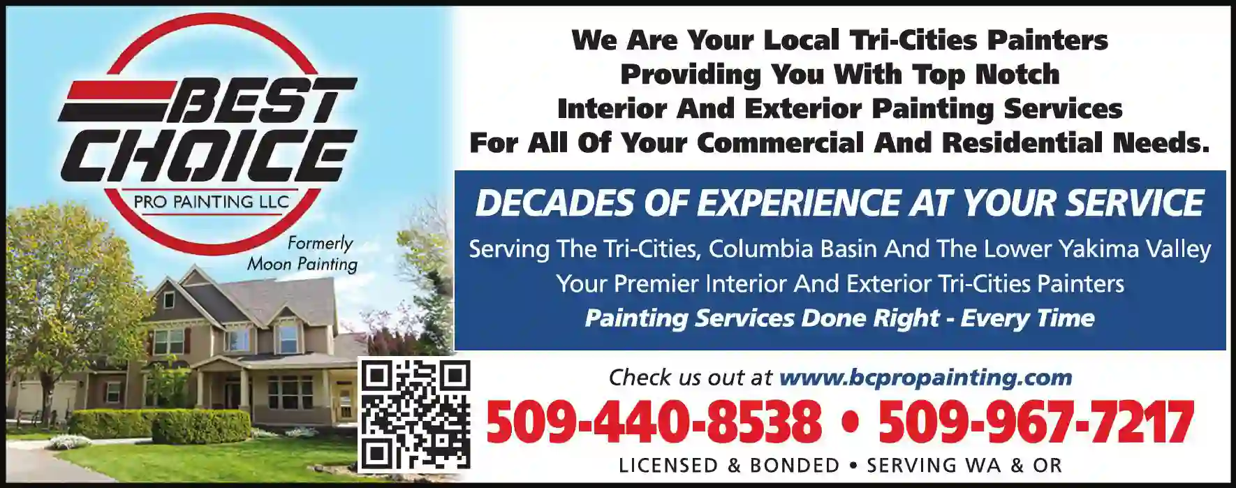 Painting Contractors print ad for Best Choice Pro Painting LLC