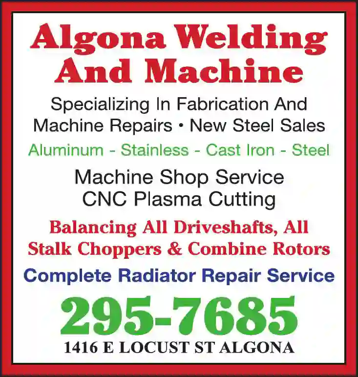 Welding print ad for Algona Welding & Machine