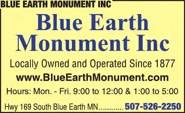 Monuments print ad for Blue Earth Monument Inc