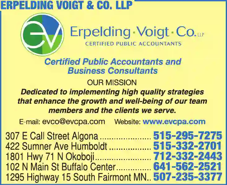 Accountants/Certified Public Accountants print ad for Erpelding Voigt & Co LLP