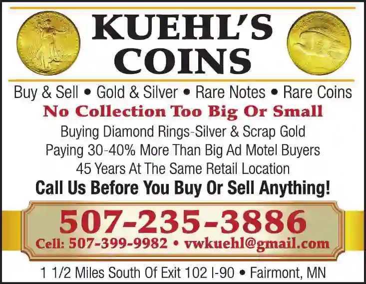 Gold, Silver & Platinum Dealers print ad for Kuehl's Coin Exchange