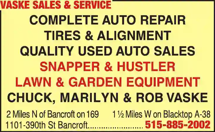 Auto Repair & Service print ad for Vaske Sales & Service