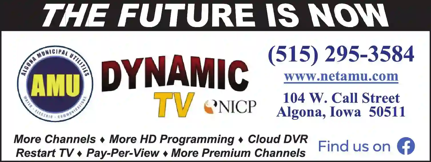 Television - Cable, CATV & Satellite print ad for Algona Municipal Utilities