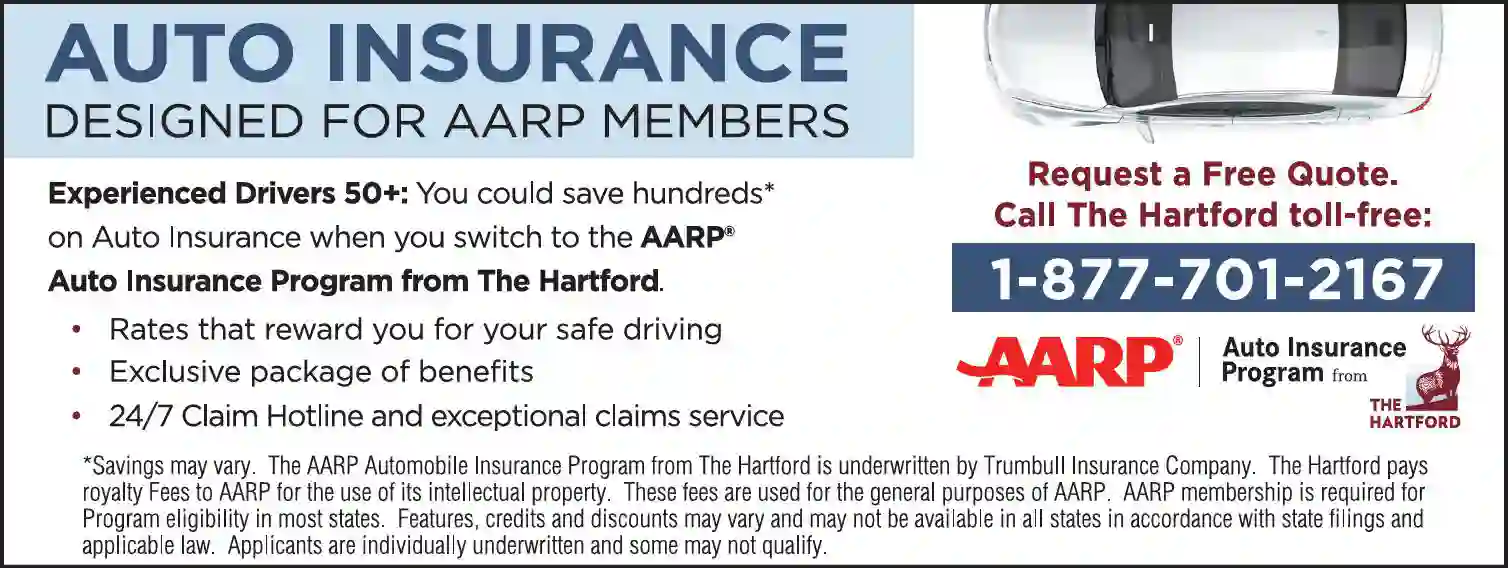 Insurance print ad for AARP Auto Insurance From The Hartford