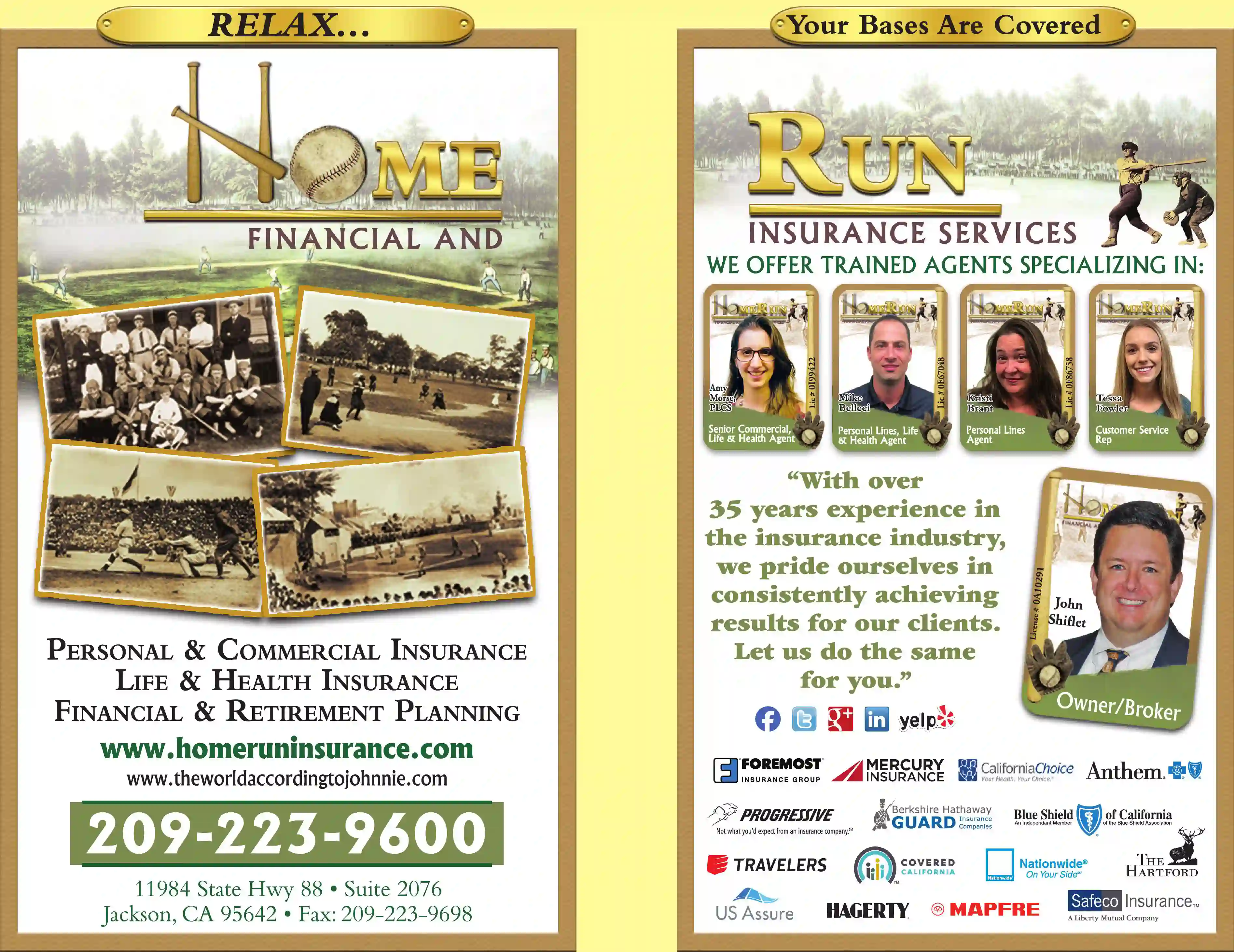 Insurance print ad for HomeRun Financial And Insurance Services