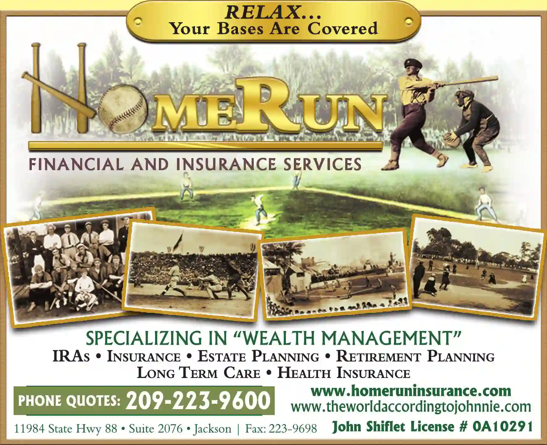 Financial Planning Consultants print ad for HomeRun Financial And Insurance Services