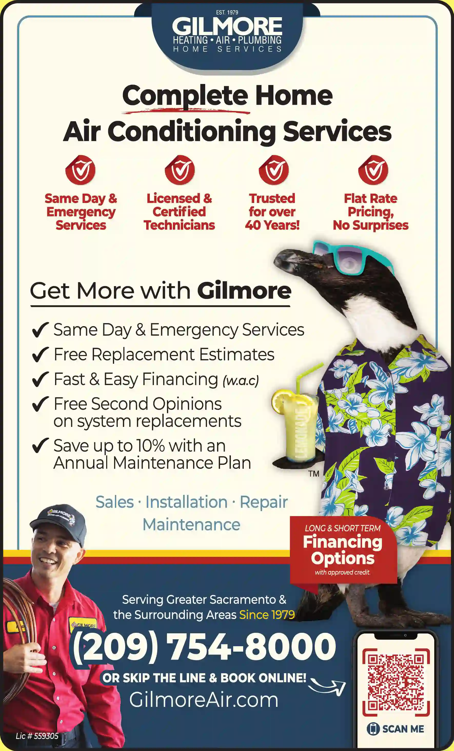 Air Conditioning - Contractors print ad for Gilmore Heating & Air