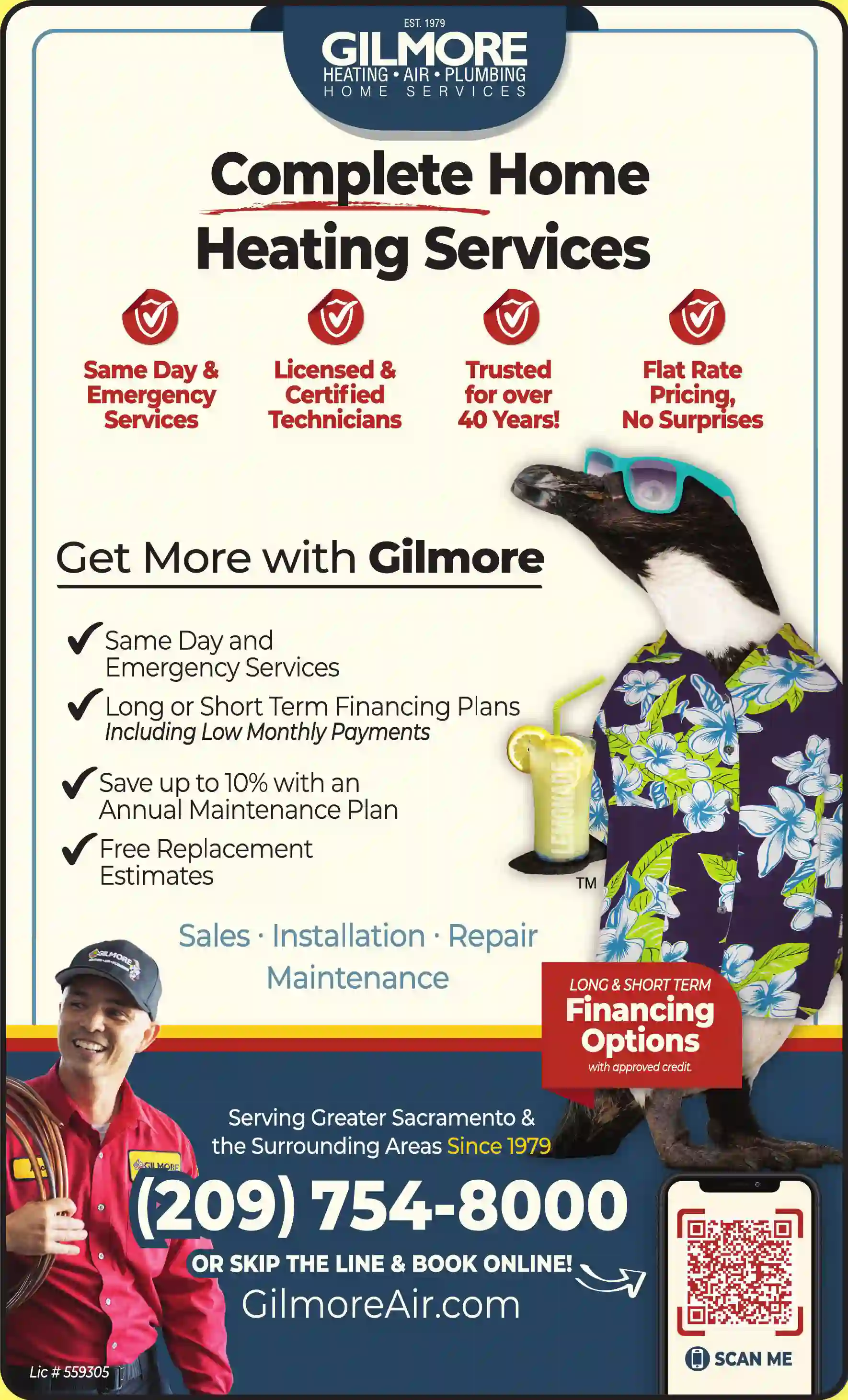 Furnaces - Heat - Sales & Service print ad for Gilmore Heating & Air