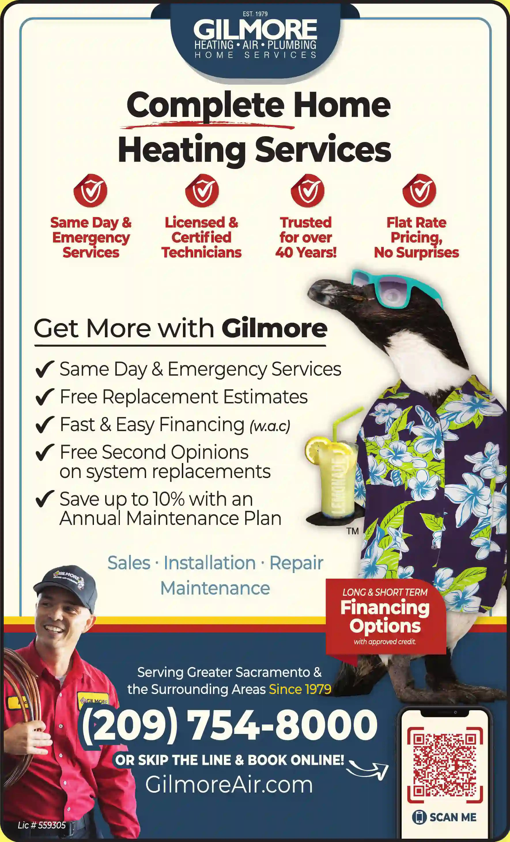 Heat Pumps print ad for Gilmore Heating & Air
