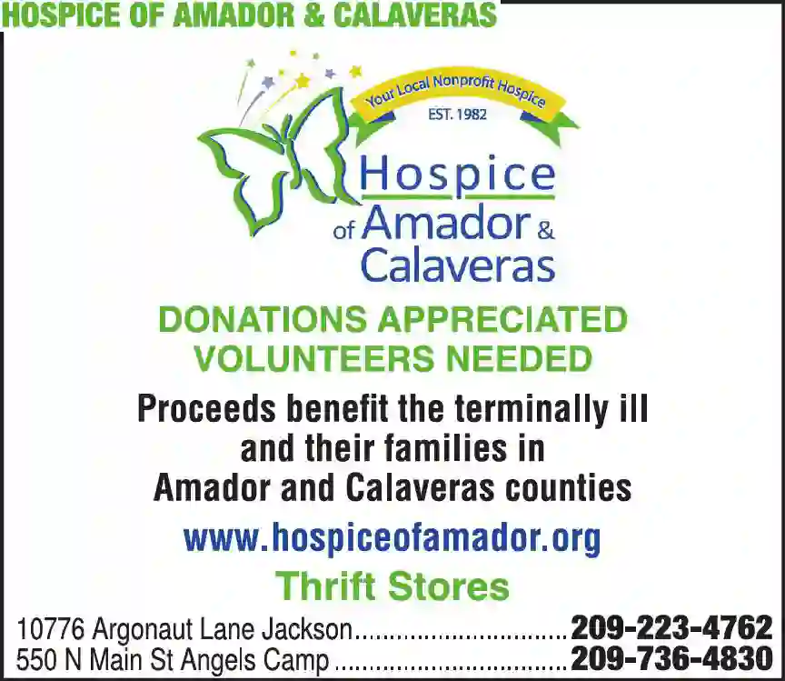 Thrift Stores print ad for Hospice Of Amador & Calaveras Thrift Shops